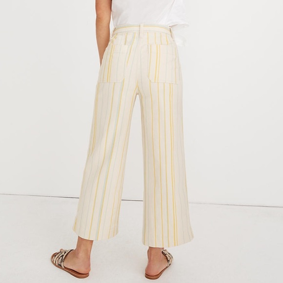 Madewell Emmett Wide-Leg Crop Pants in Stripe - Picture 4 of 7